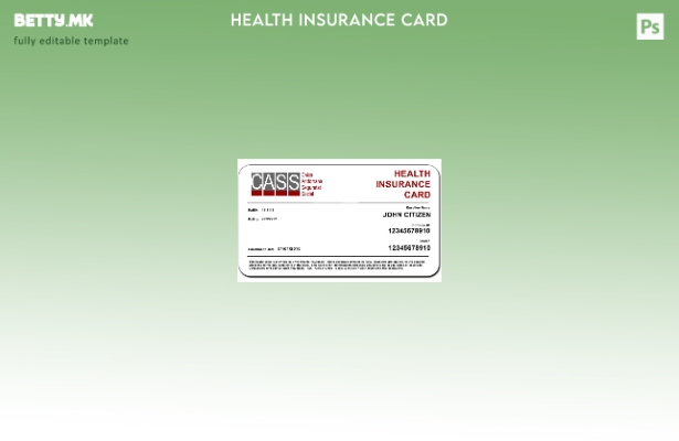 Модерен стил Шаблон за картичка за здравствено осигурување на Андора CASS